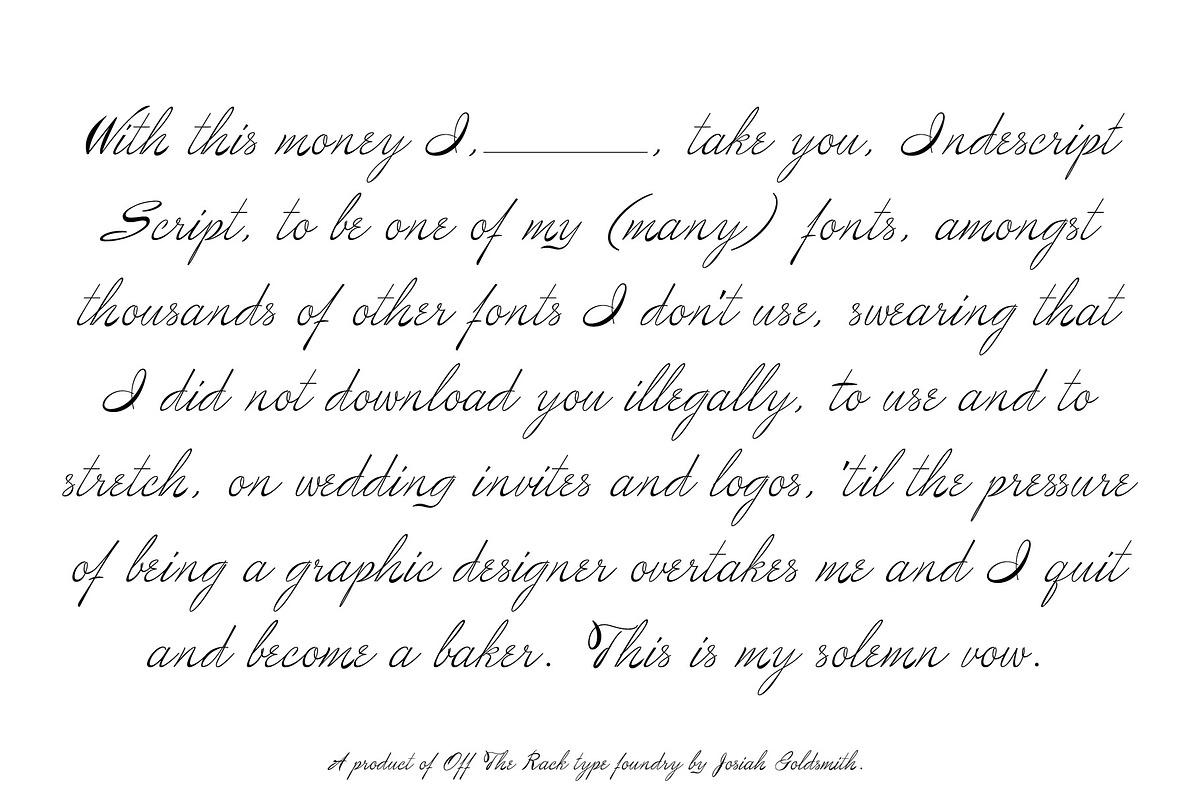 Indescript Script - Calligraphy Font, a Script Font by Off The Rack