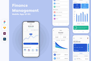 Finance Management Mobile App UI Kit, an UI Kit Template by uicube