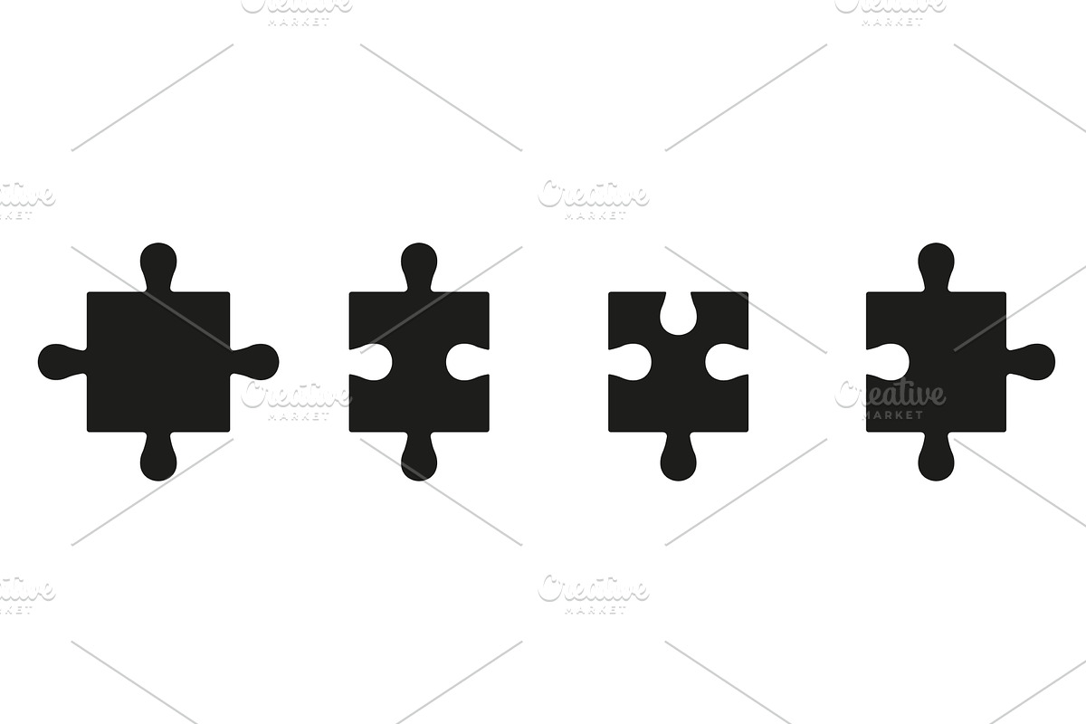 Puzzle Parts Combination Jigsaw Icon, an Object Illustration by Gentle Studio
