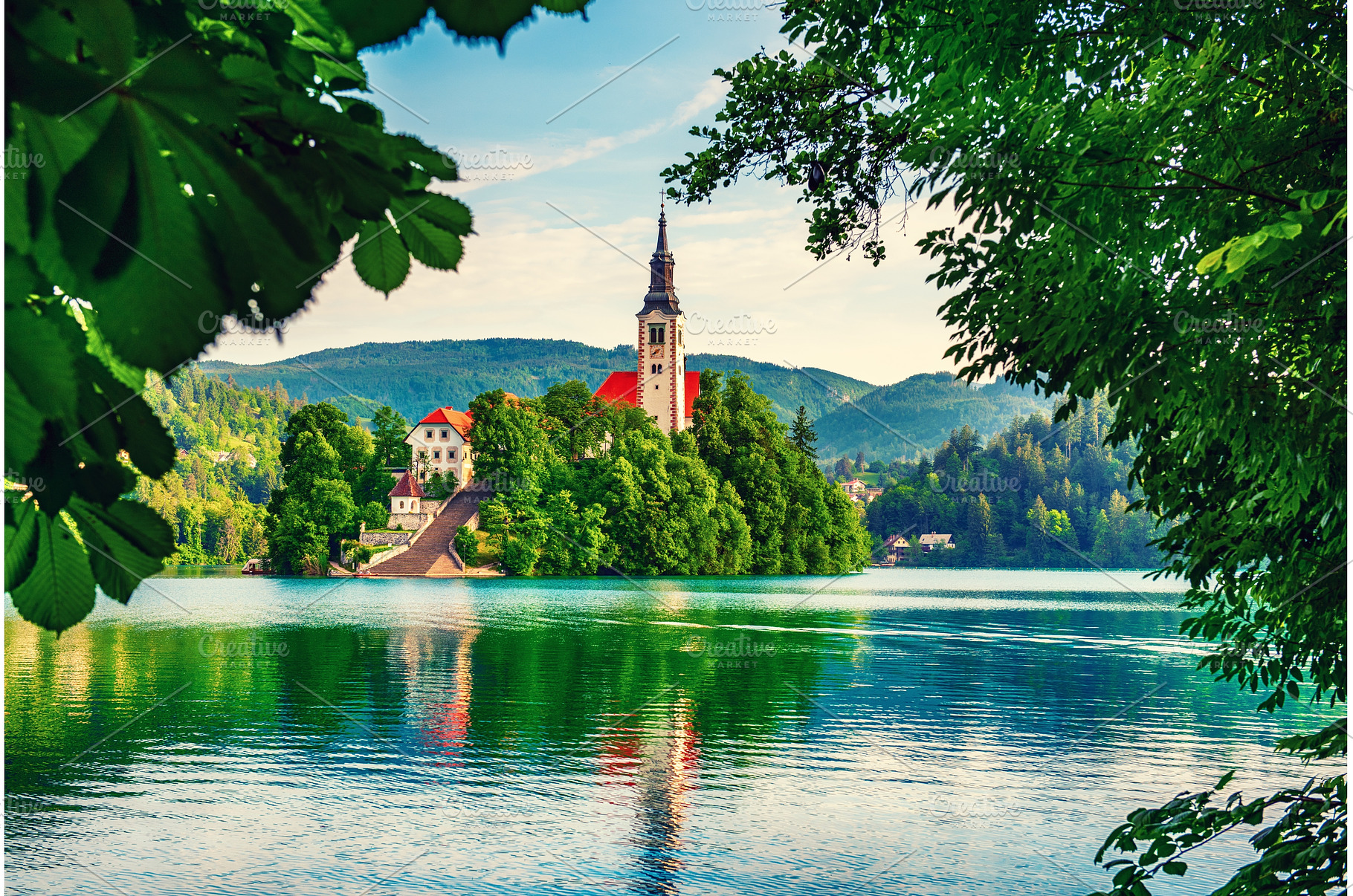 Lake Bled, Slovenia in spring with, an Architecture Photo by Nature and travel