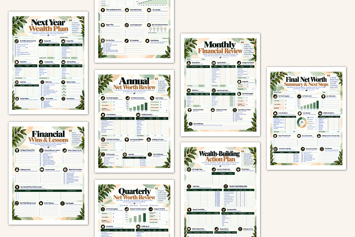 Net Worth Progress Tracker, a Stationery Template by Designmela01 (Photo 4 of 5)