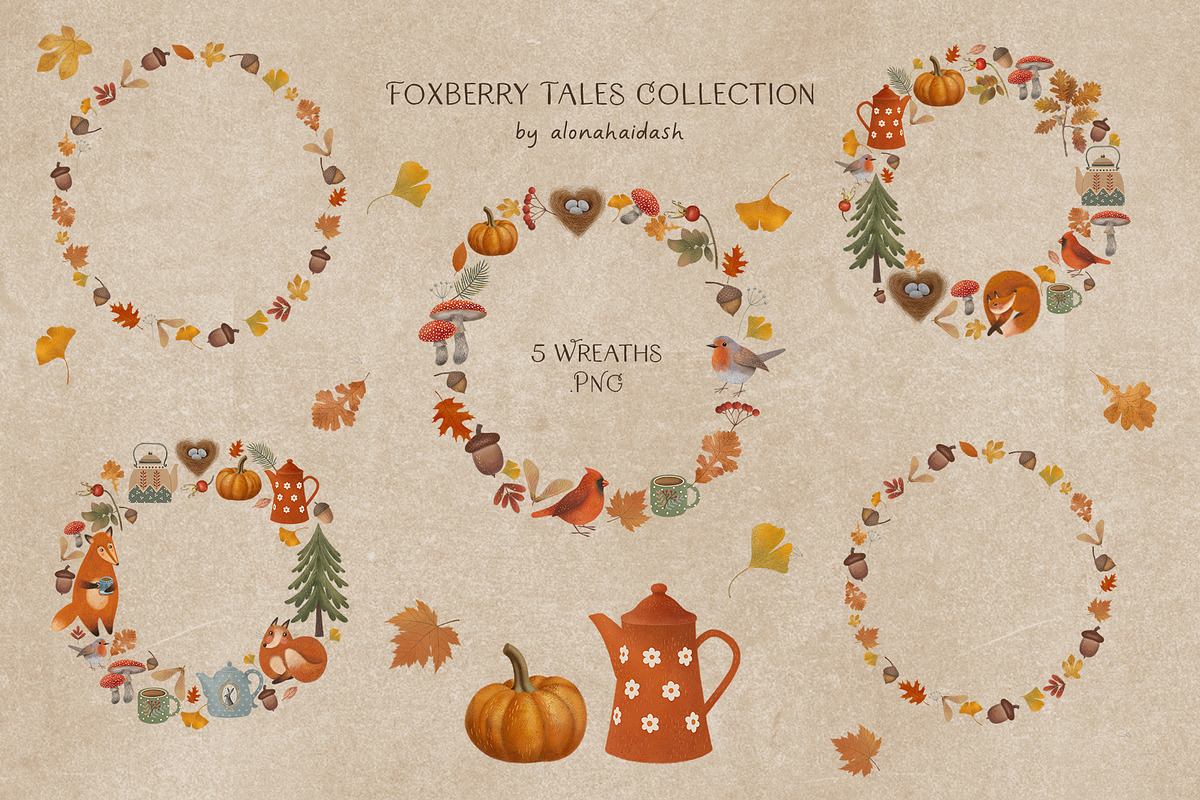 Foxberry Tales – Autumn Clipart Set, an Object Graphic by alonahaidash (Photo 11 of 13)