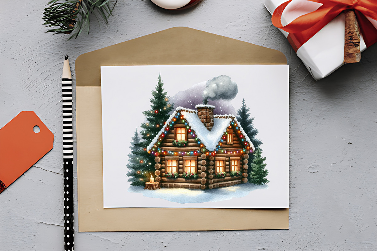 Christmas House Clipart, an Illustration by RobertsArt (Photo 2 of 7)