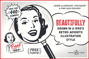 1950s Retro Style Ad Templates