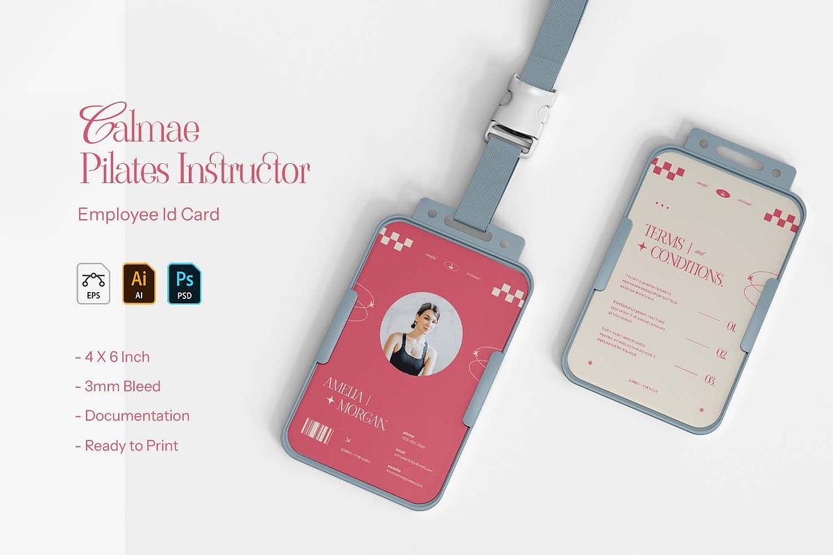 Calmae Pilates Instructor - ID Card, a Card Template by VUNIRA (Photo 1 of 3)