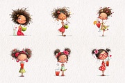 Whimsical Summer Girls with Drinks, an Illustration by CreationArt (Thumbnail 5 of 7)