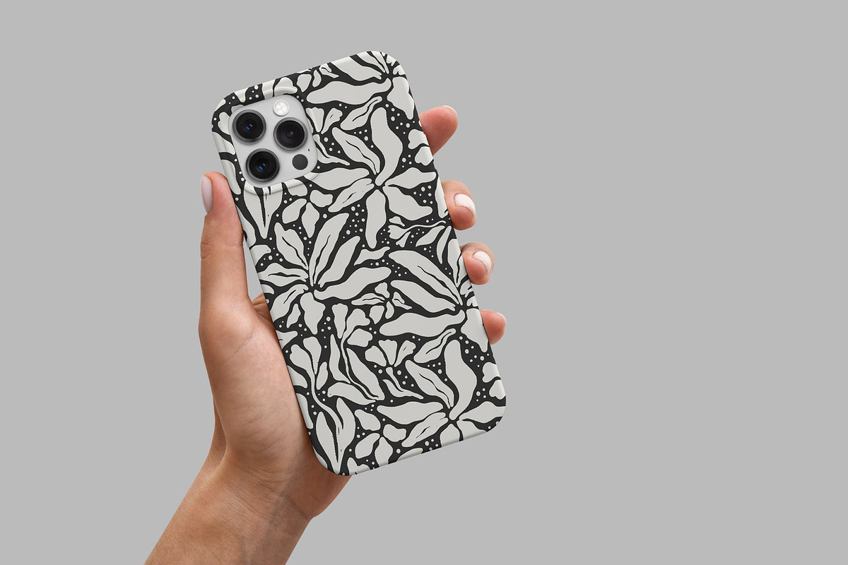 Black and White Floral Pattern, a Pattern Graphic by Dedraw Studio (Photo 3 of 3)