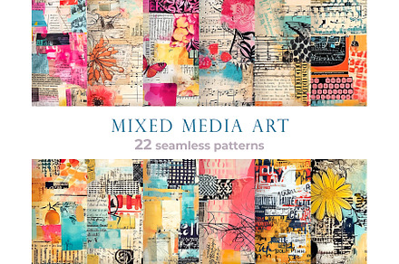 Mixed media art seamless patterns, a Pattern Graphic by Bubert Art