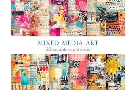 "Mixed media art seamless patterns", a Pattern Graphic by Bubert Art