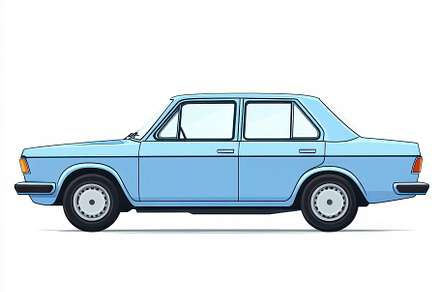 Light Blue Classic Car Side View Ill, a Background Photo by Pixeness