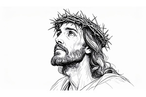 Black and white sketch of Jesus, an Arts & Entertainment Photo by Igor Tichonow