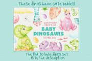 Dinosaurs watercolor clipart, an Object Graphic by Trinibis (Thumbnail 5 of 5)