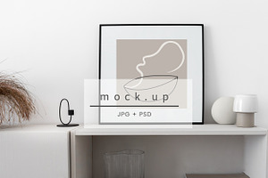 Frame mockup square, interior mockup