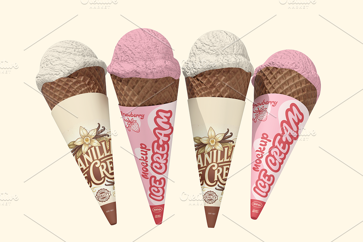 Ice Cream Cover & Tub Mockup, a Packaging Mockup by Transly Graphics (Photo 2 of 2)