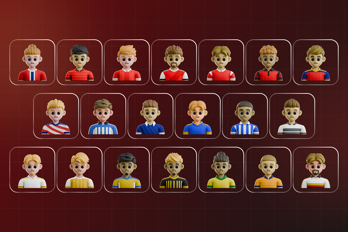 Football Avatar 3D Illustration Pack, a Characters & Person 3D Model by Haps Space (Photo 4 of 4)