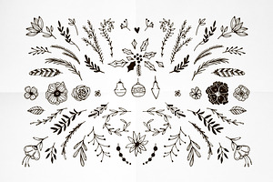 Hand Drawn Floral Elements