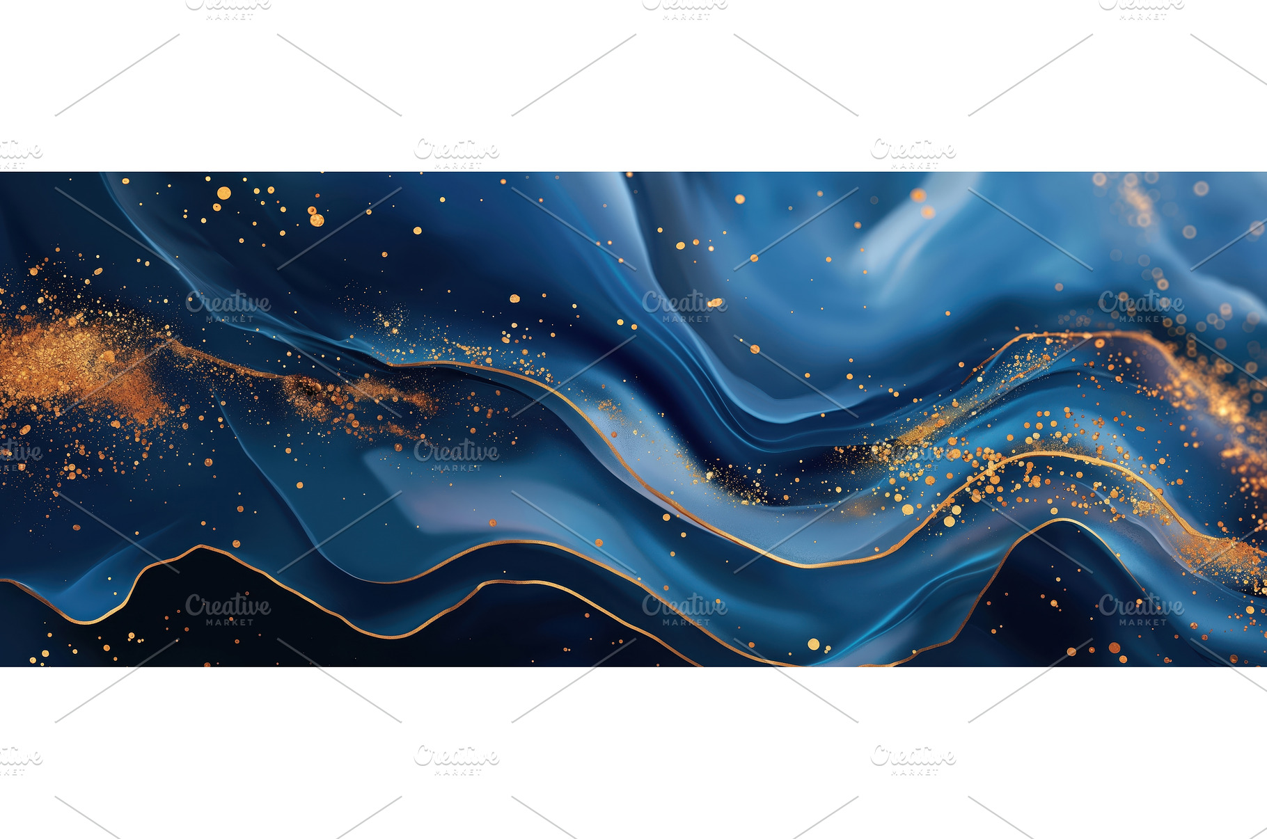 Blue and Gold Marble Background, a Background Photo by BazziBa♥