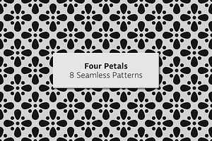 Four Petals - 8 Seamless Patterns