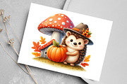 Autumn Hedgehog with House Clipart, a Seasonal Illustration by Canvas Craft (Thumbnail 5 of 7)