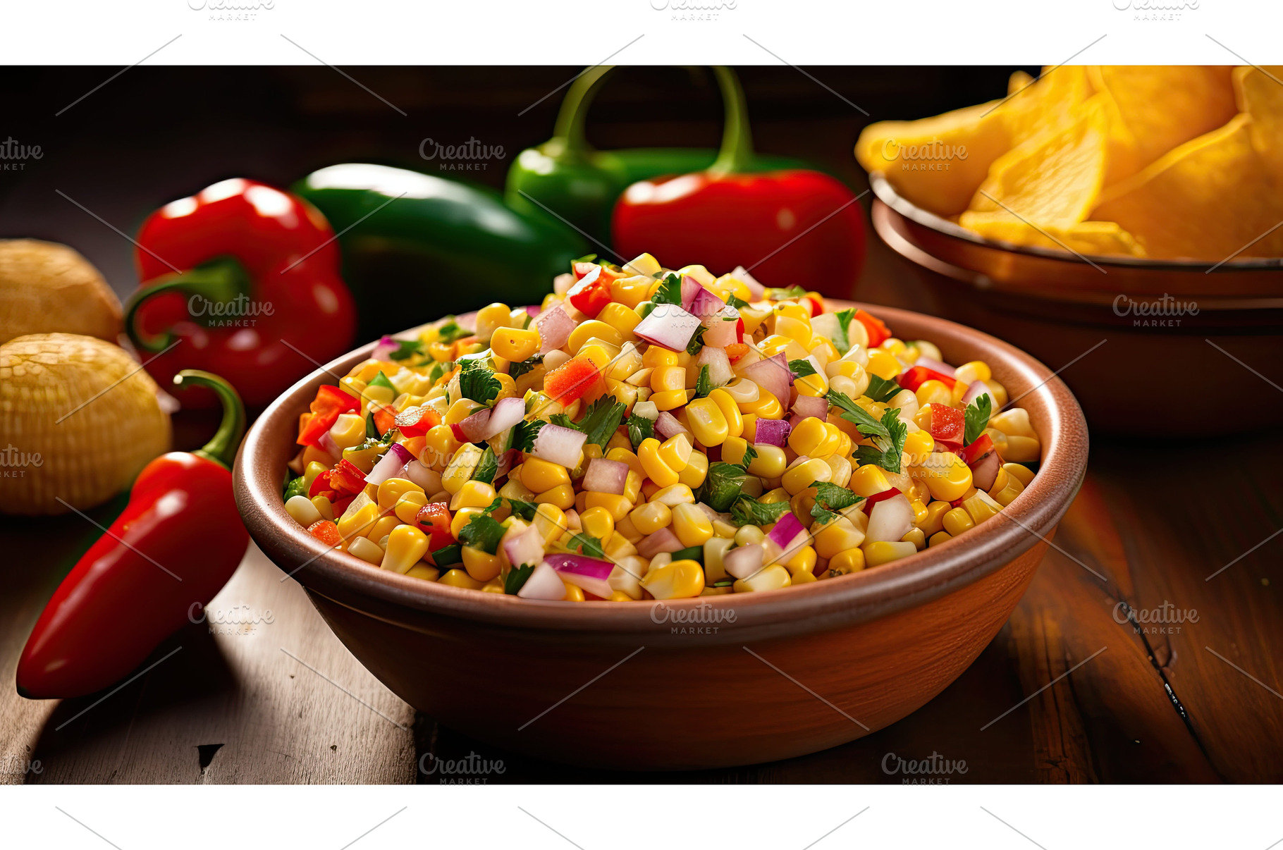 spicy corn salsa ai generated, a Food & Drink Photo by pikepicture