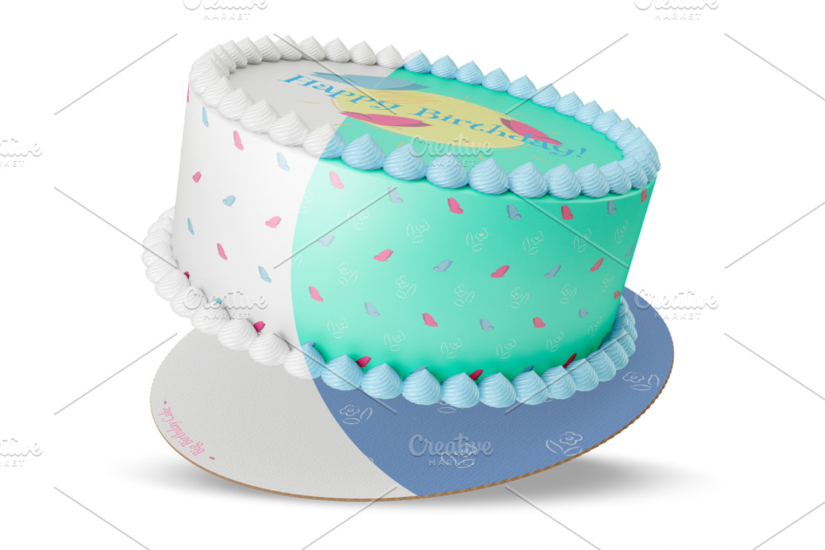 Edible cake Mockup set. PSD mockup., a Product Mockup by NatalyaZelenova (Photo 3 of 6)
