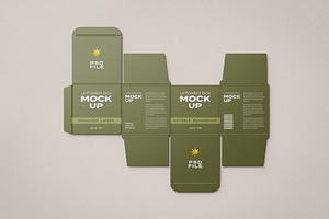 Unfolded Box Packaging Mockup