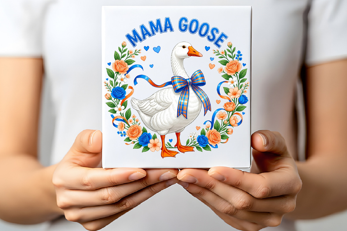 Mama Goose Floral PNG Design, an Illustration by CraftArtStudio (Photo 3 of 4)