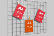 A4 poster mockup wire grid, an Advertising Mockup by AndikaGraphic (Thumbnail 2 of 6)