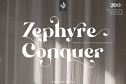 Zephyre Conquer, a Serif Font by Aluyeah Studio (Thumbnail 1 of 15)