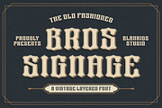 Bros Signage a Vintage Layered Font, a Blackletter Font by Blankids Studio (Thumbnail 1 of 8)