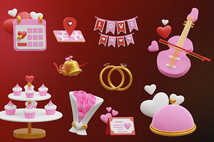 Wedding Icon 3D Illustration