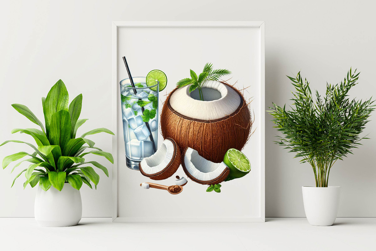 Coconut Drink Sublimation Clipart Bu, an Illustration by SVGArt (Photo 3 of 8)