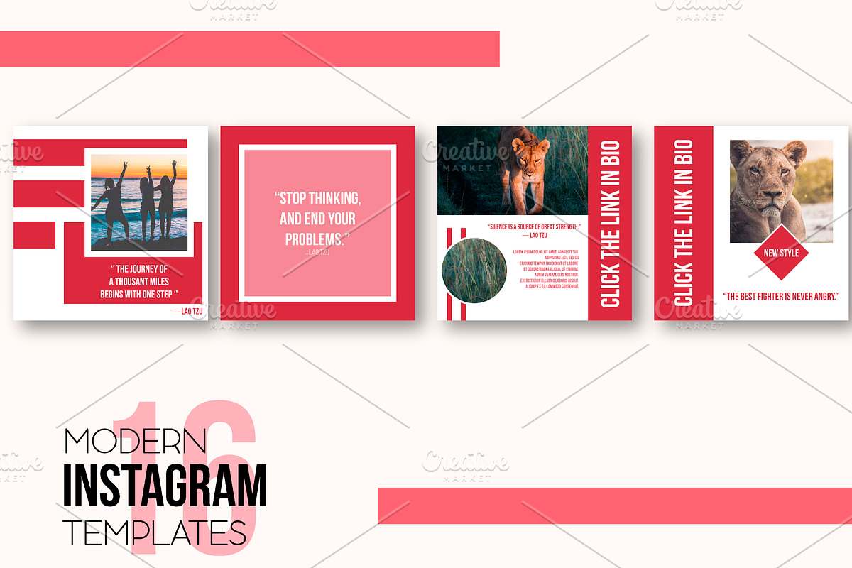 Instagram modern templates, a Social Media Template by Iryna Danyliuk (Photo 6 of 6)