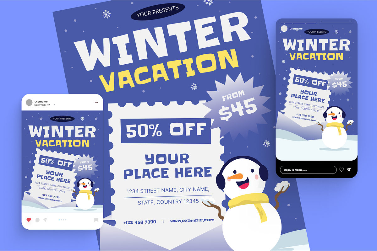 Winter Vacation Flyer Set, a Flyer Template by Annora Studio (Photo 4 of 6)