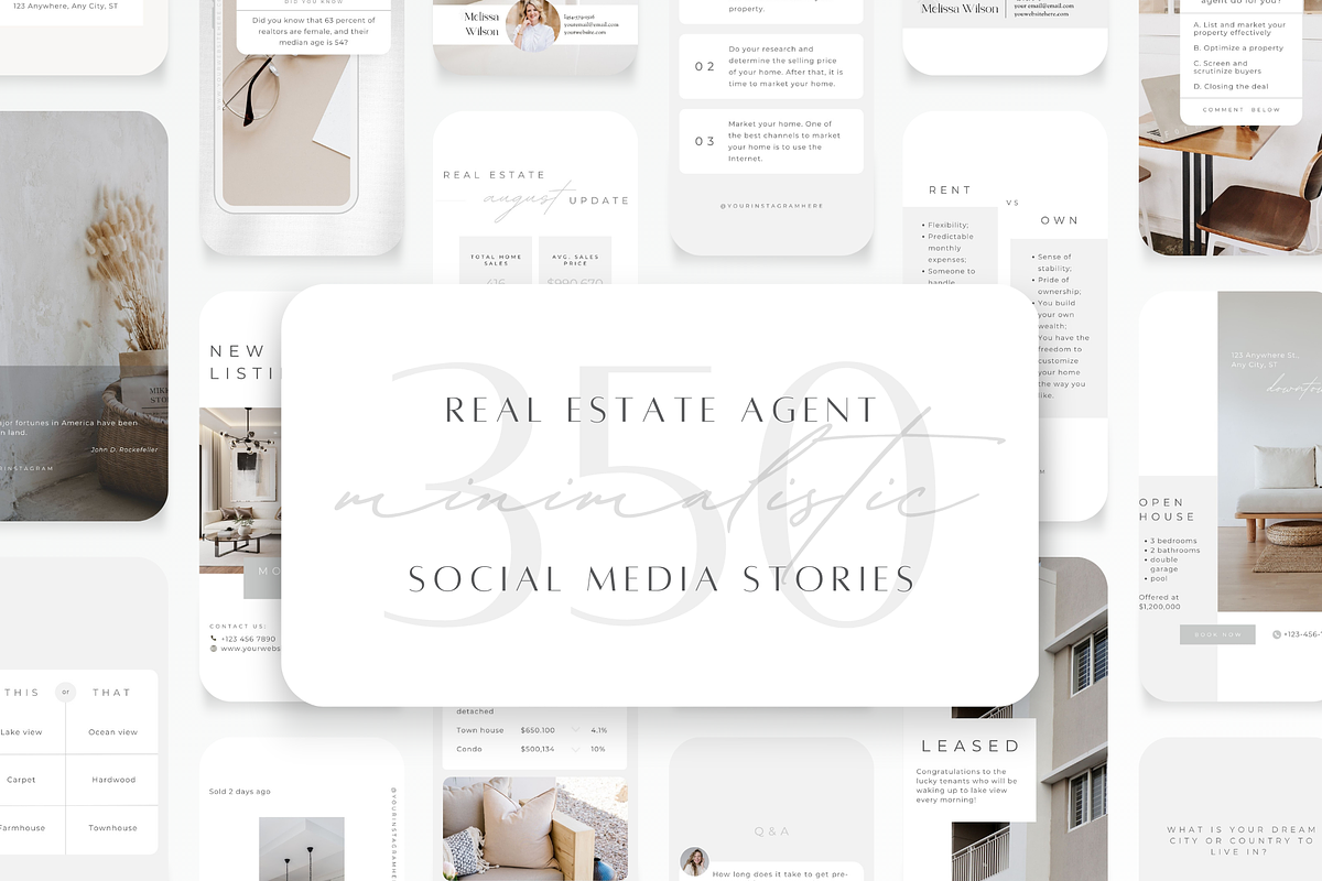 350 Real Estate Story Templates, a Social Media Template by ZoaniDesign (Photo 1 of 10)