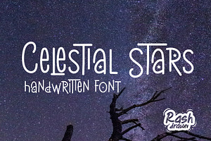 Celestial stars, a Font by Rashdrawn
