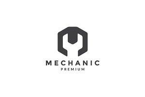 letter M with mechanic tools logo, a Branding & Logo Template by devastd