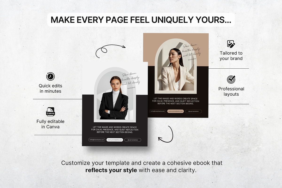 Coaching Ebook Template Canva Black, a Magazine Template by DigiPax (Photo 8 of 11)
