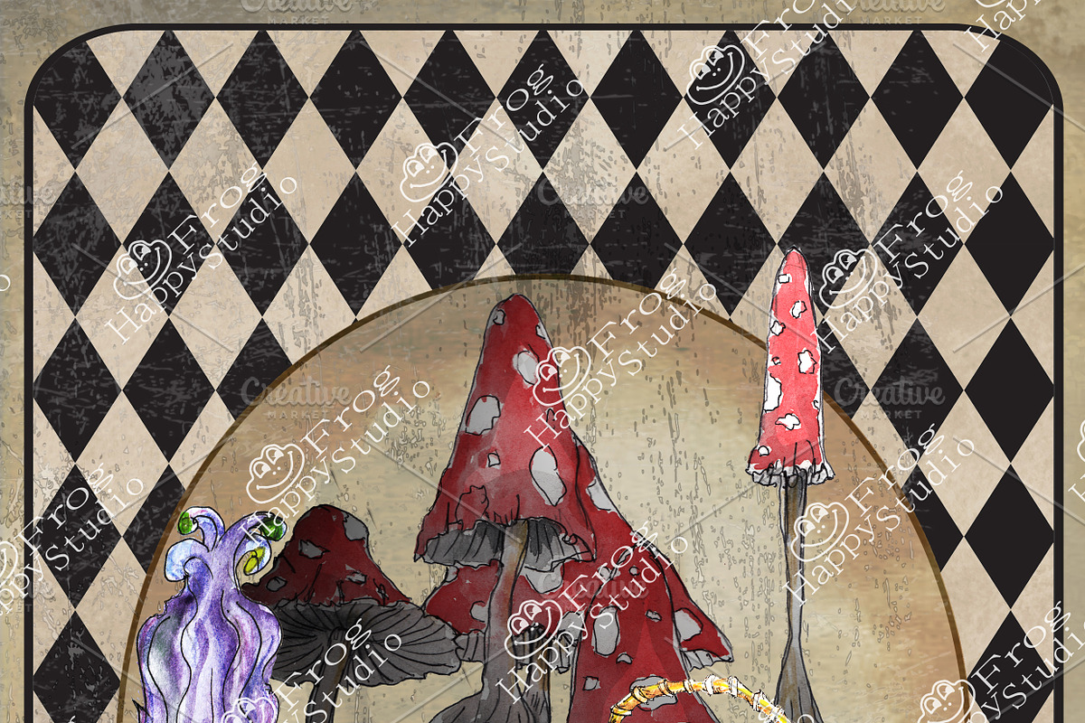 Alice in Wonderland Caterpillar, a Decorative Illustration by Arevka