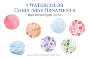 Watercolor Christmas Ornaments, an Illustration by Shrimp Salad Circus (Thumbnail 1 of 4)