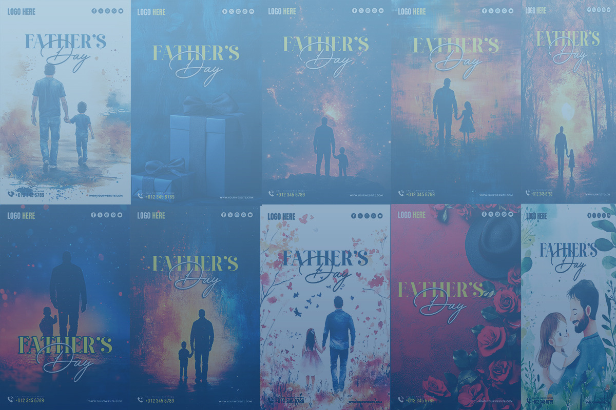 Father's Day template bundle, a Social Media Template by gstudiovect21 (Photo 2 of 3)