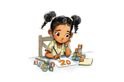 Black Kids Back to School clipart, an Education Illustration by Creative design (Thumbnail 5 of 7)