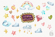 Watercolor sweet unicorns, an Animal Illustration by talloshau's illustrations (Thumbnail 4 of 5)