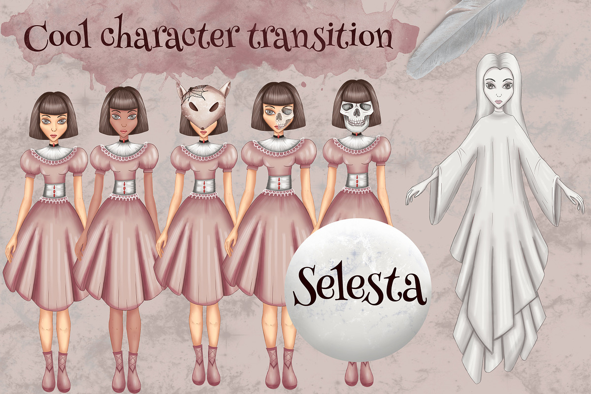 Ghost stories, Halloween clipart set, an Illustration by Mrs.Swan_Design (Photo 2 of 7)