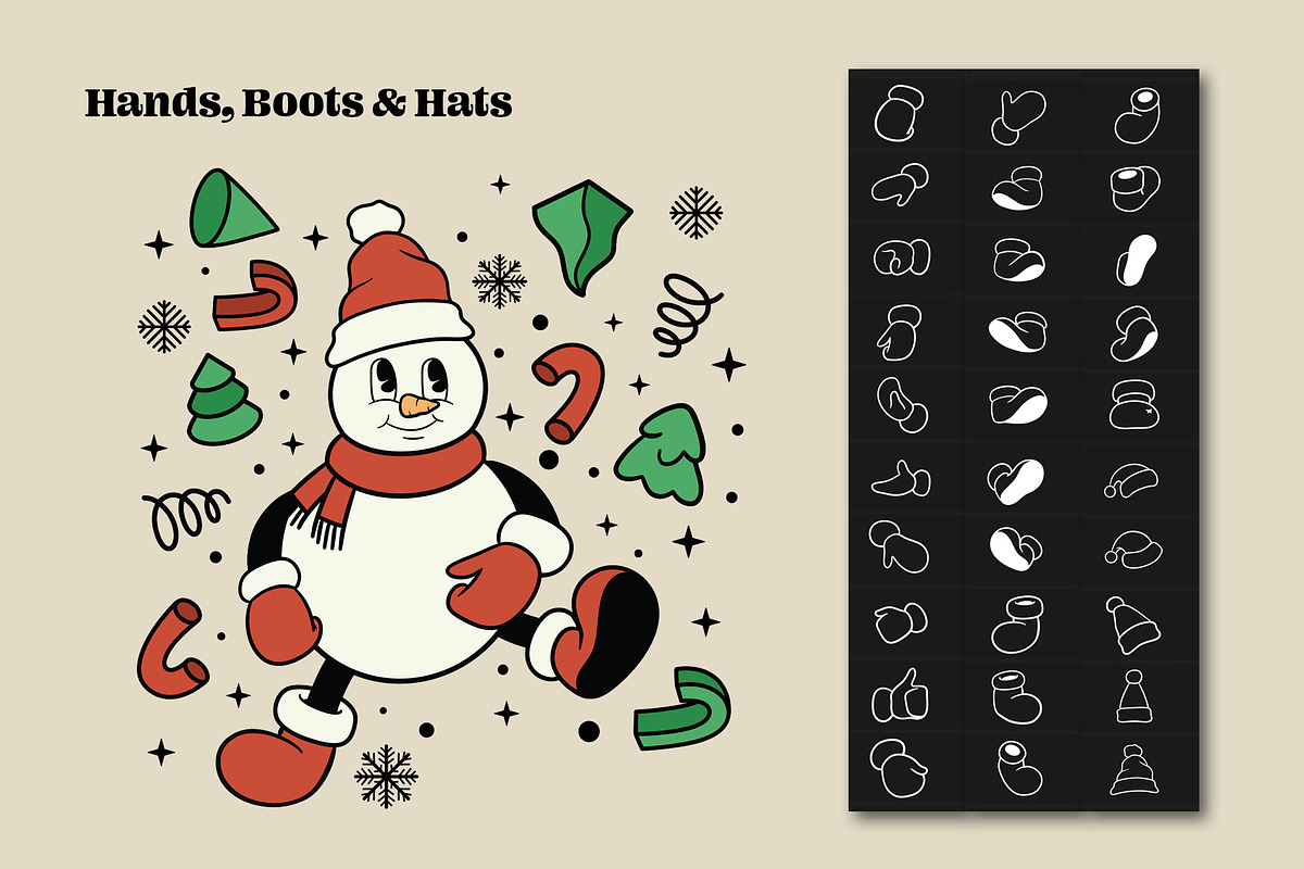 Retro Groovy Christmas Procreate Set, a Brush Add-On by Pencil Twist (Photo 4 of 9)