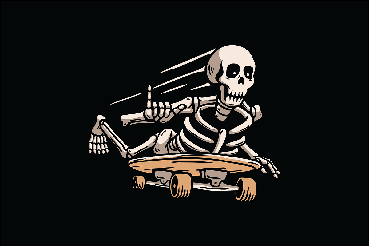 Skeleton Skating, an Object Illustration by nomlimo.com (Photo 1 of 3)