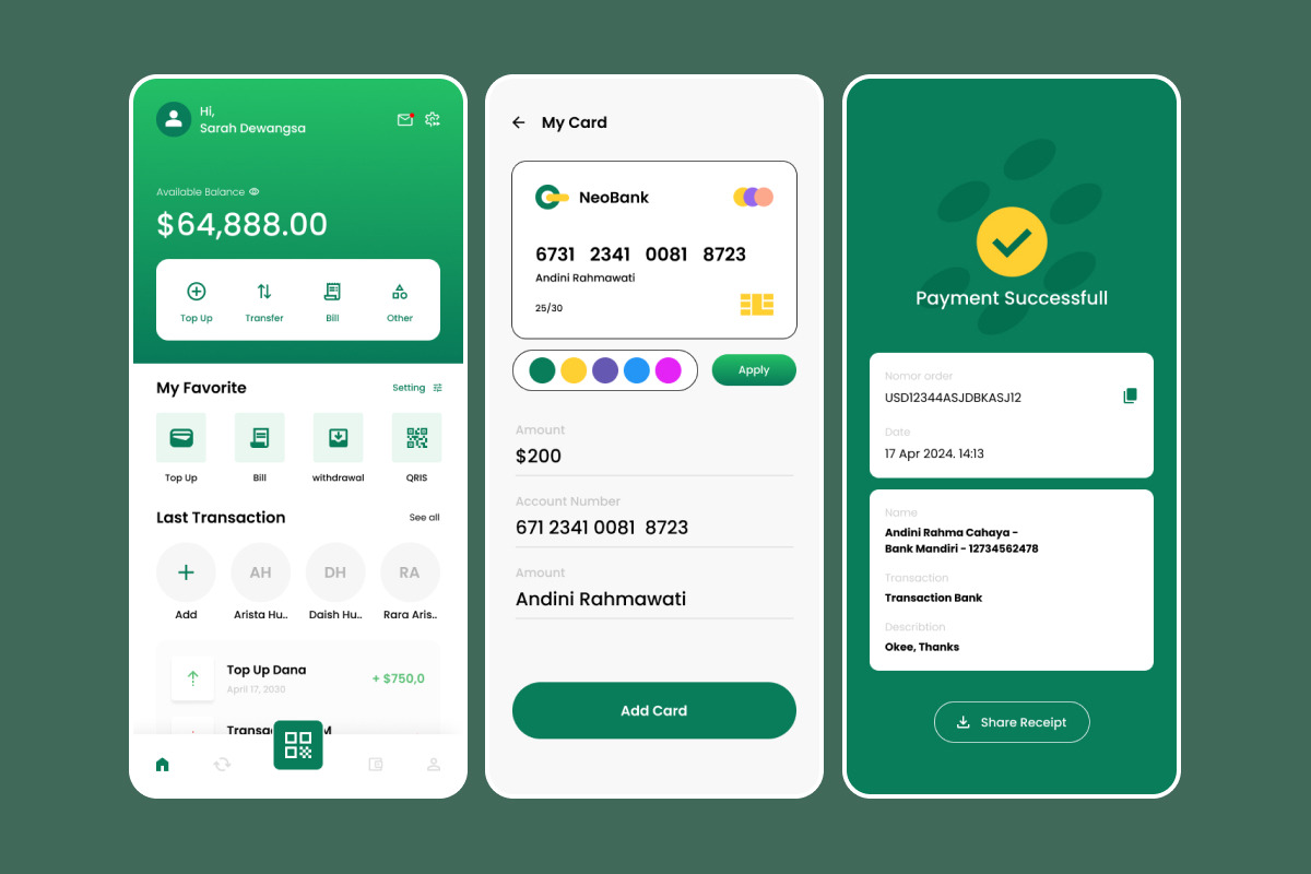 NeoBank – Digital Banking App UI Kit, an App Template by trabaskriya (Photo 4 of 5)