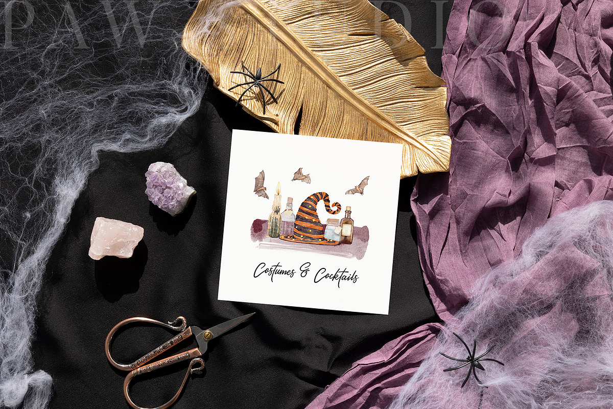 Halloween Card Mockup Square c fall, an Advertising Mockup by PawMockups (Photo 6 of 10)