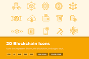 20 Blockchain Icons, an Outline Icon by Creative VIP (Thumbnail 1 of 5)