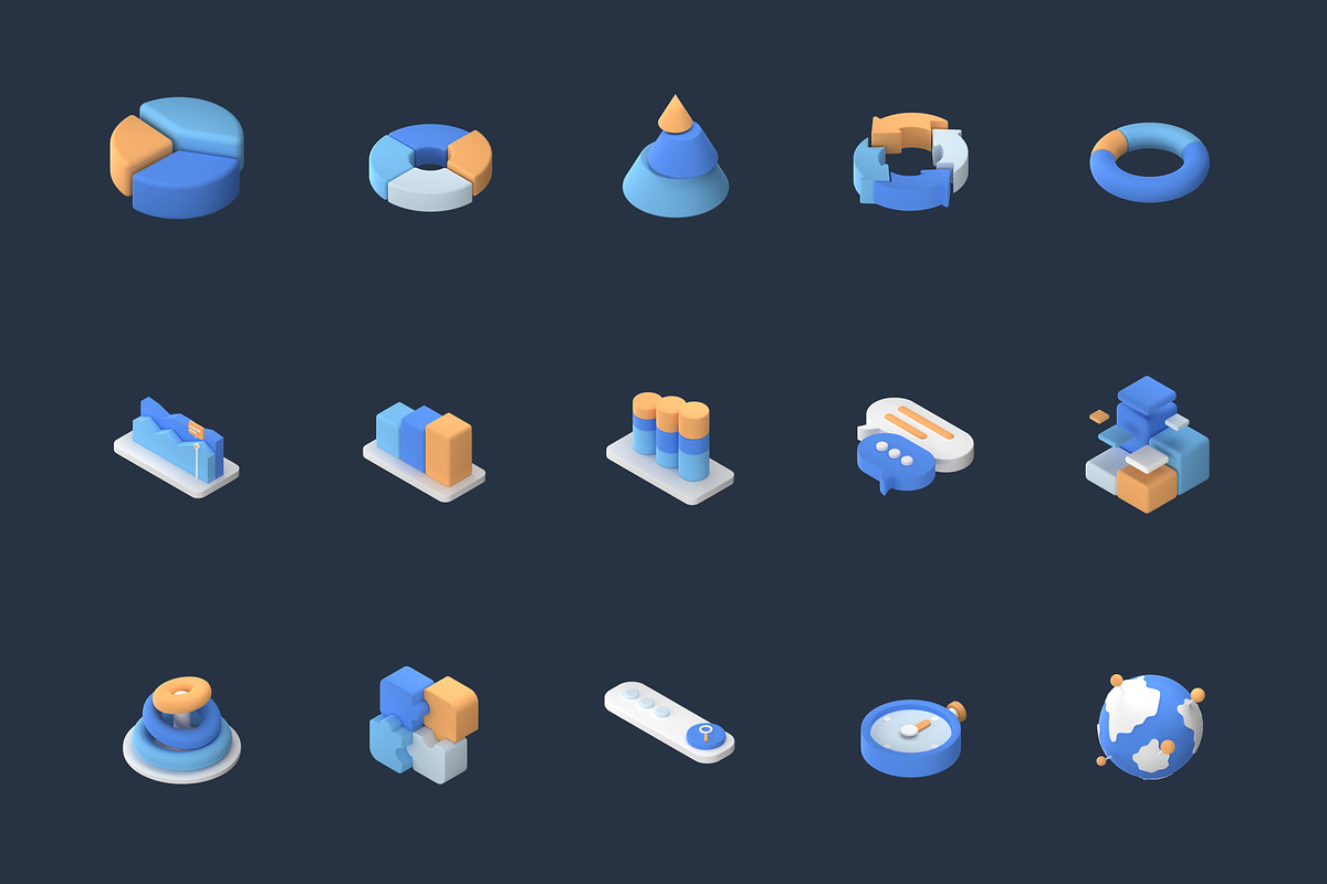 Statistics and Data 3D Icon Set, an Icon by Nate Studios (Photo 8 of 8)